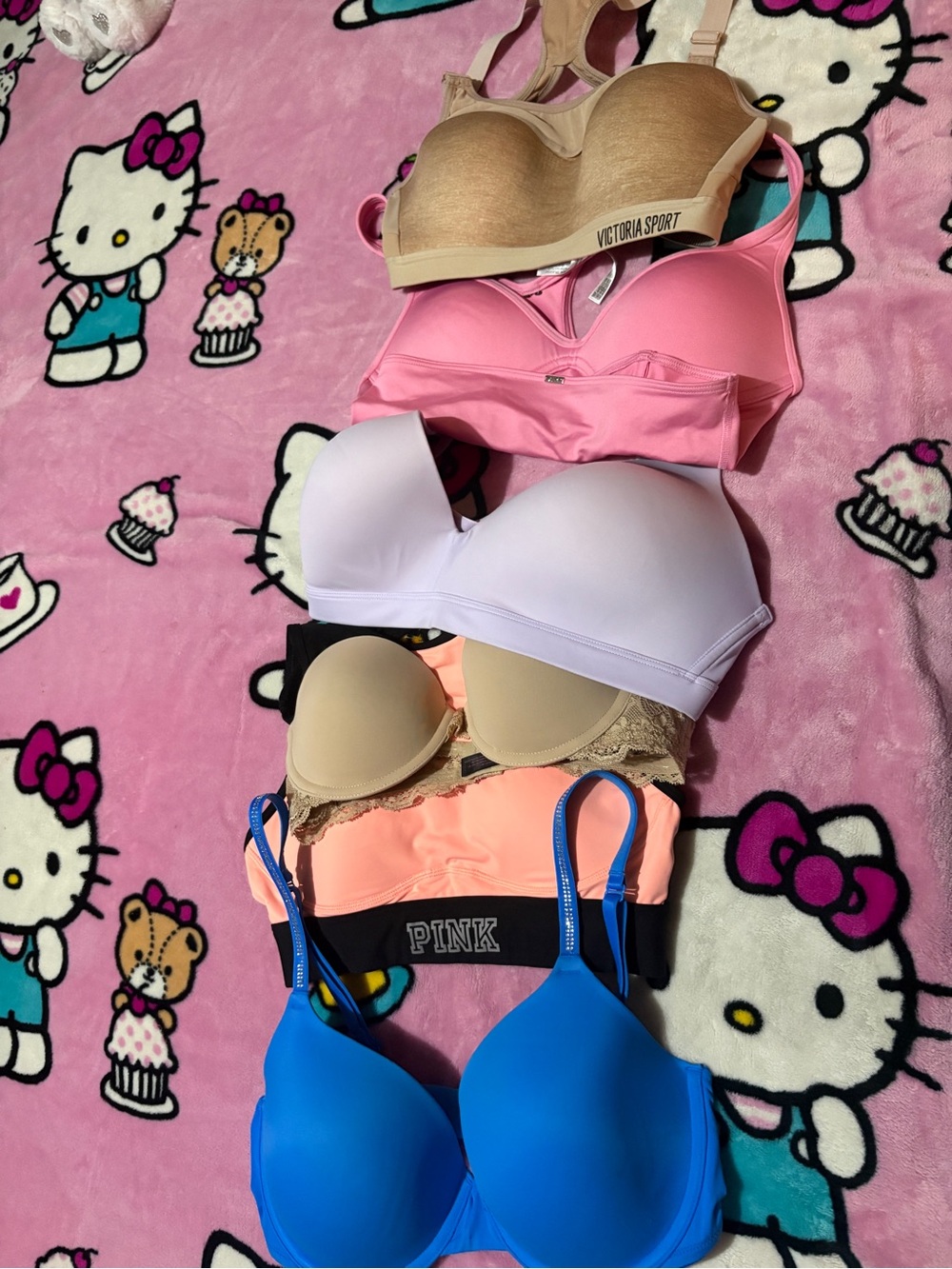 PINK Victoria's Secret Assorted Bras in Blue, Pink, Nude, Lavender